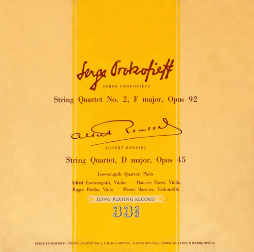 プロコフィエフ、ルーセル／弦楽四重奏曲　レーヴェングート